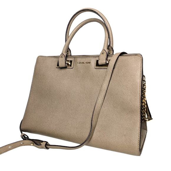 Pre-owned Michael Kors Quinn Large Saffiano Leather Satchel - Picture 1 of 5
